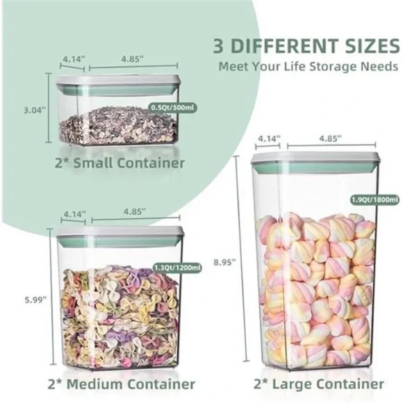 Ankou Airtight Food Storage Container Sets with Lids 6Pcs Pop Containers